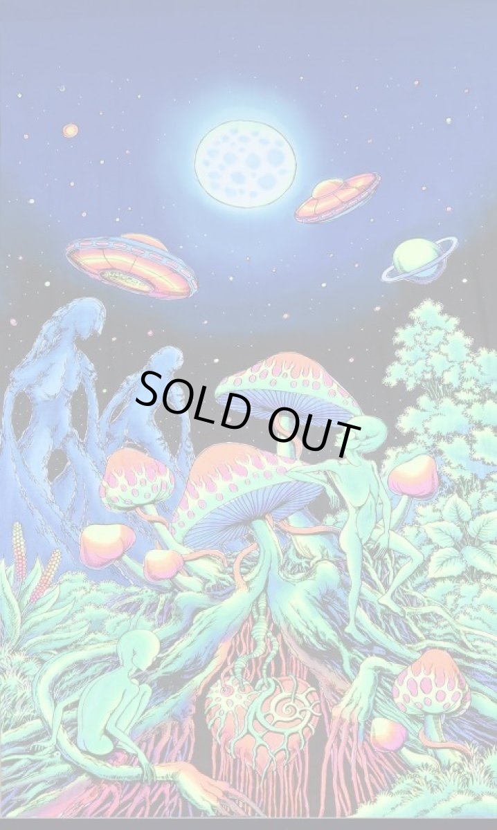 画像1: SPACE TRIBEバティック 1.2m × 2m「Alien Shrooms」 (1)