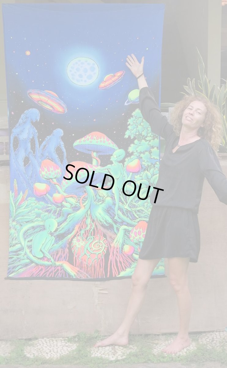 画像3: SPACE TRIBEバティック 1.2m × 2m「Alien Shrooms」 (3)