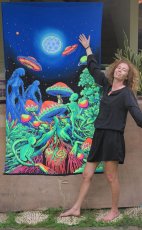 画像3: SPACE TRIBEバティック 1.2m × 2m「Alien Shrooms」 (3)