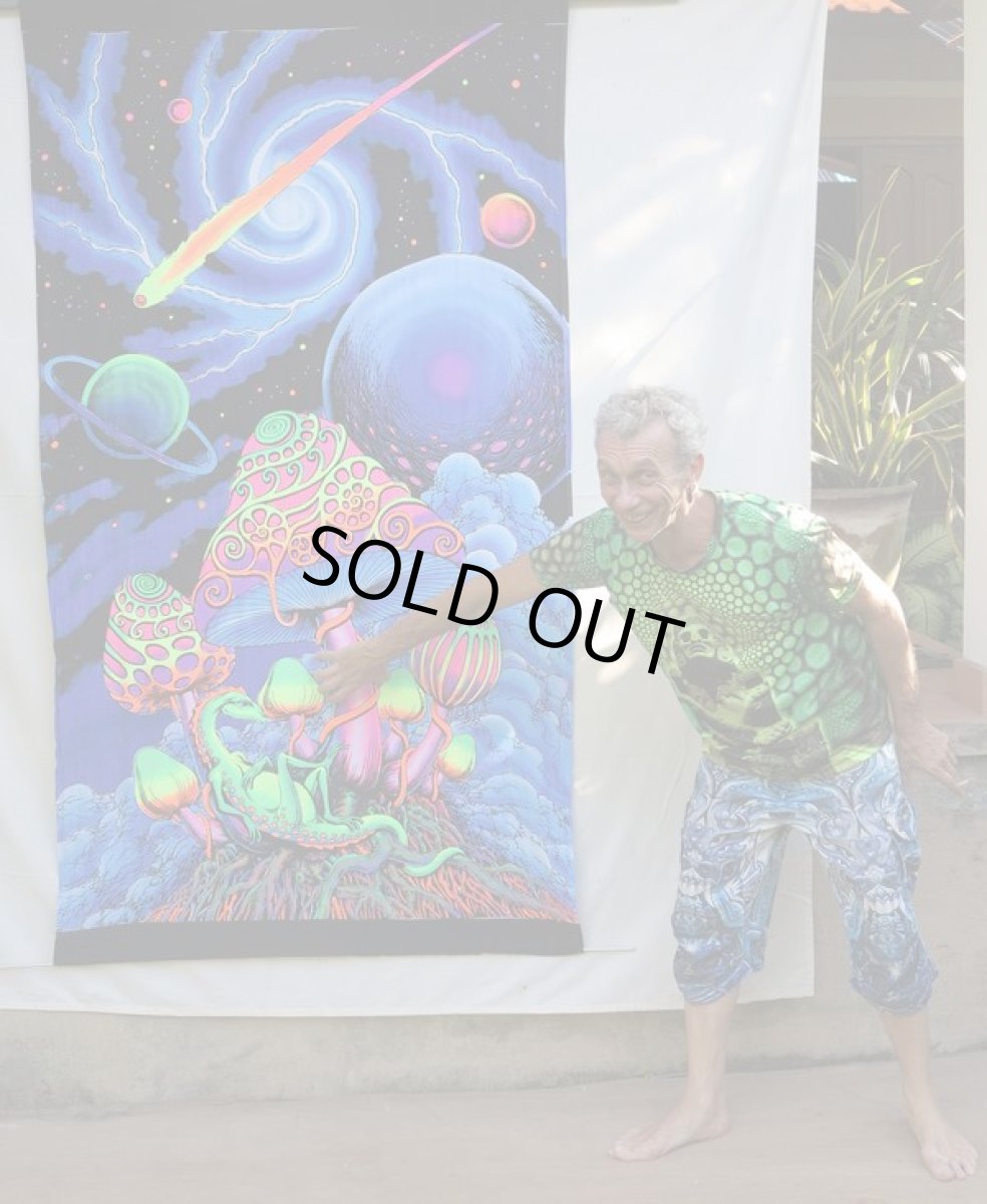 画像3: SPACE TRIBEバティック 1.2m × 2m「Cosmic Shrooms」 (3)