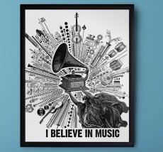画像2: 【限定生産】 Imaginary Foundation アートプリント「I Believe in Music」 (2)