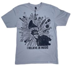 画像2: Imaginary Foundation メンズTシャツ「I Believe in Music ／ シルバーグレー」 (2)
