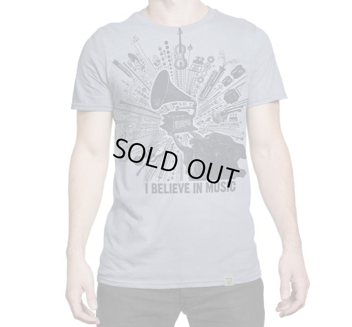 画像1: Imaginary Foundation メンズTシャツ「I Believe in Music ／ シルバーグレー」 (1)