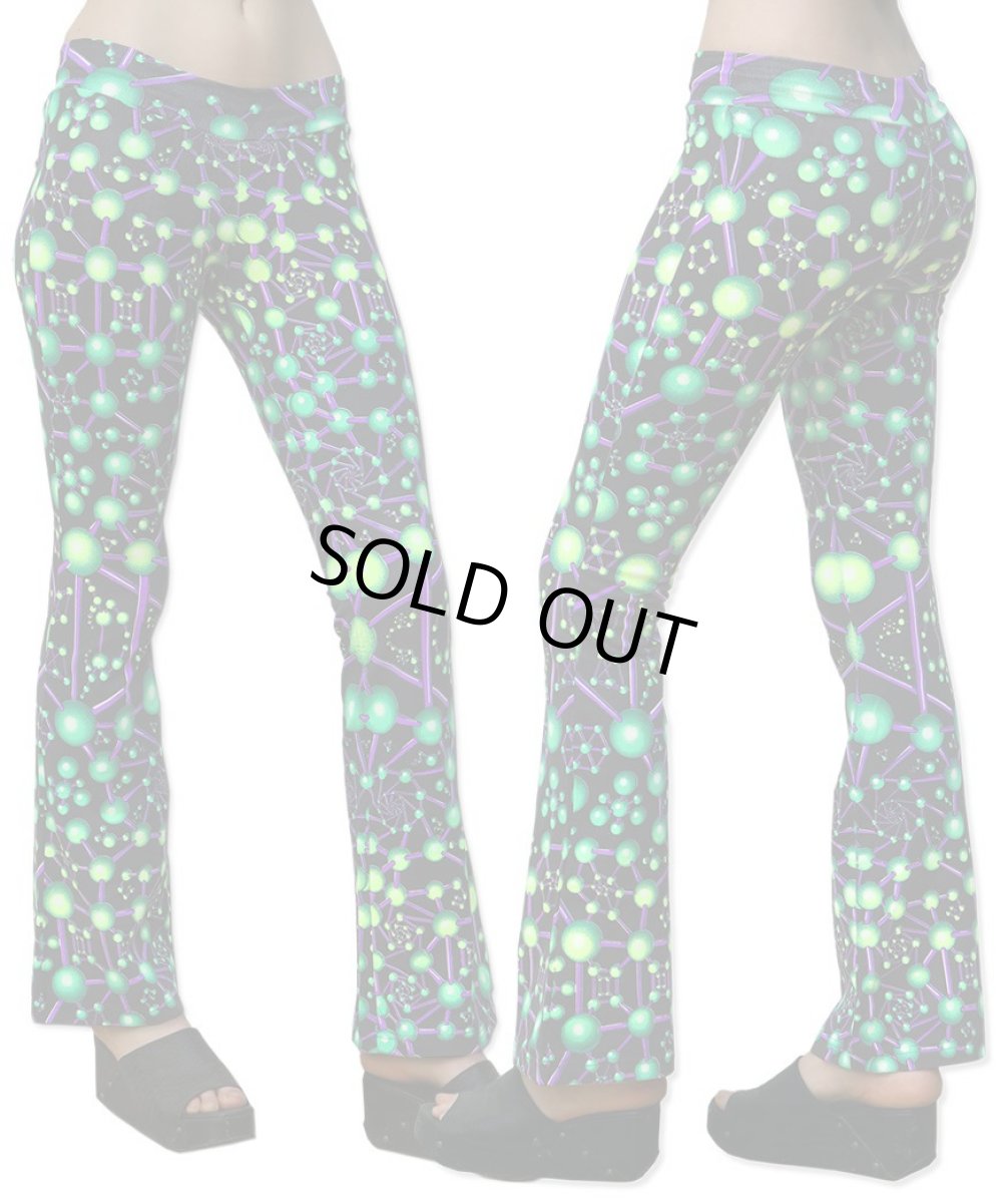 画像2: SPACE TRIBE - ライクラ フレア パンツ「Atomic Alien」 (2)