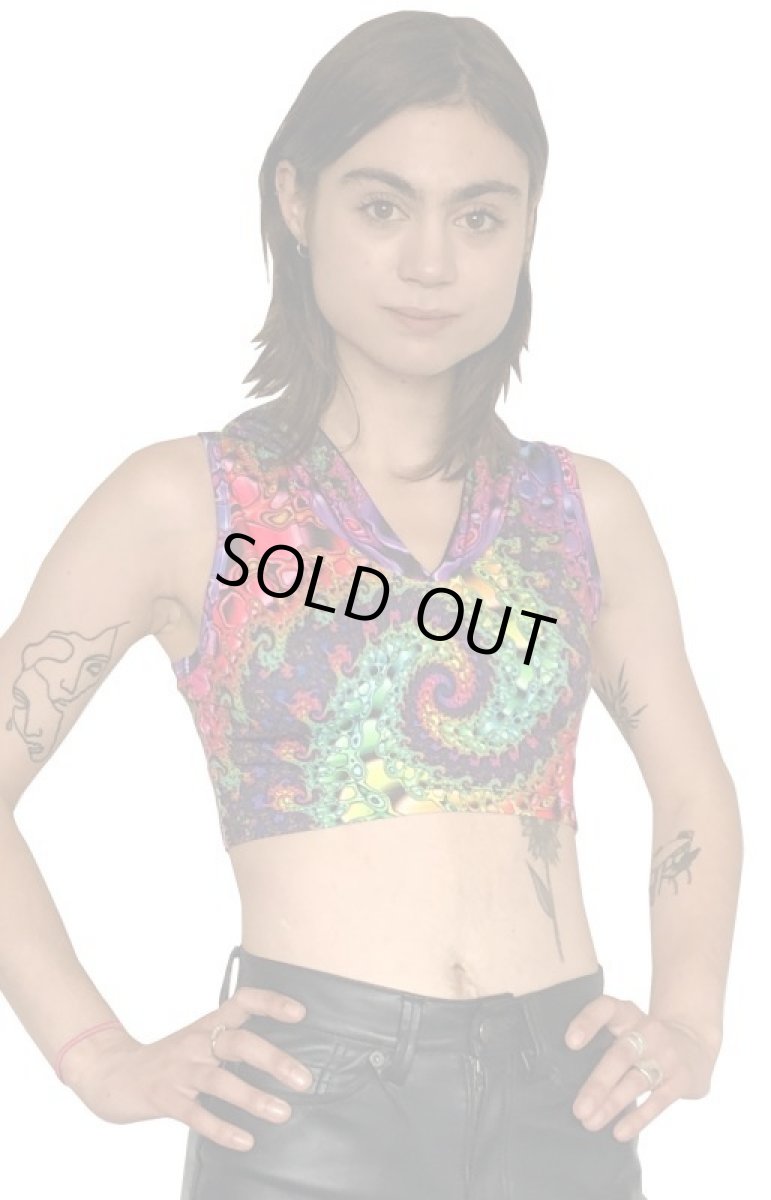 画像4: SPACE TRIBE - フーデッド クロップ　トップ「Whirlpool Fractal」 (4)