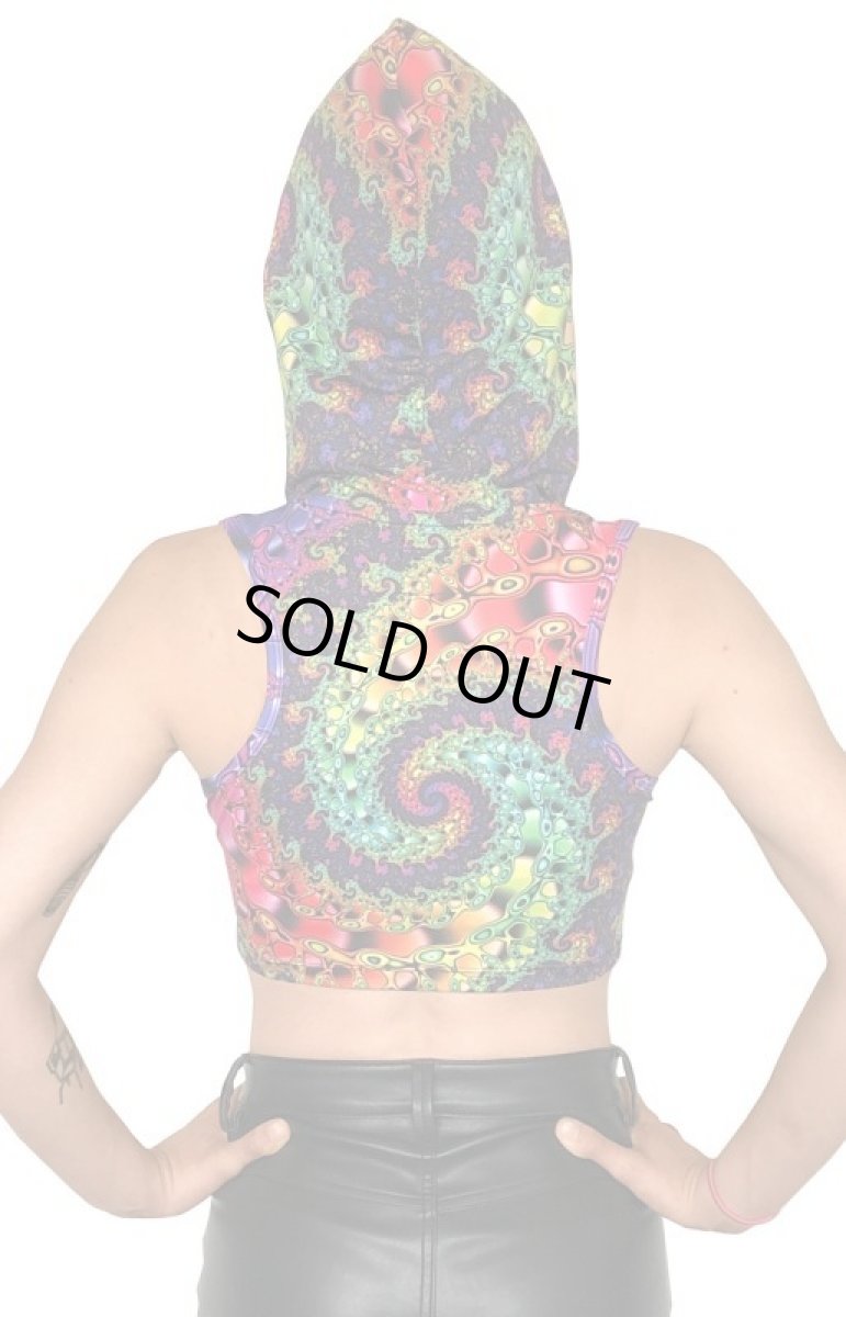 画像3: SPACE TRIBE - フーデッド クロップ　トップ「Whirlpool Fractal」 (3)