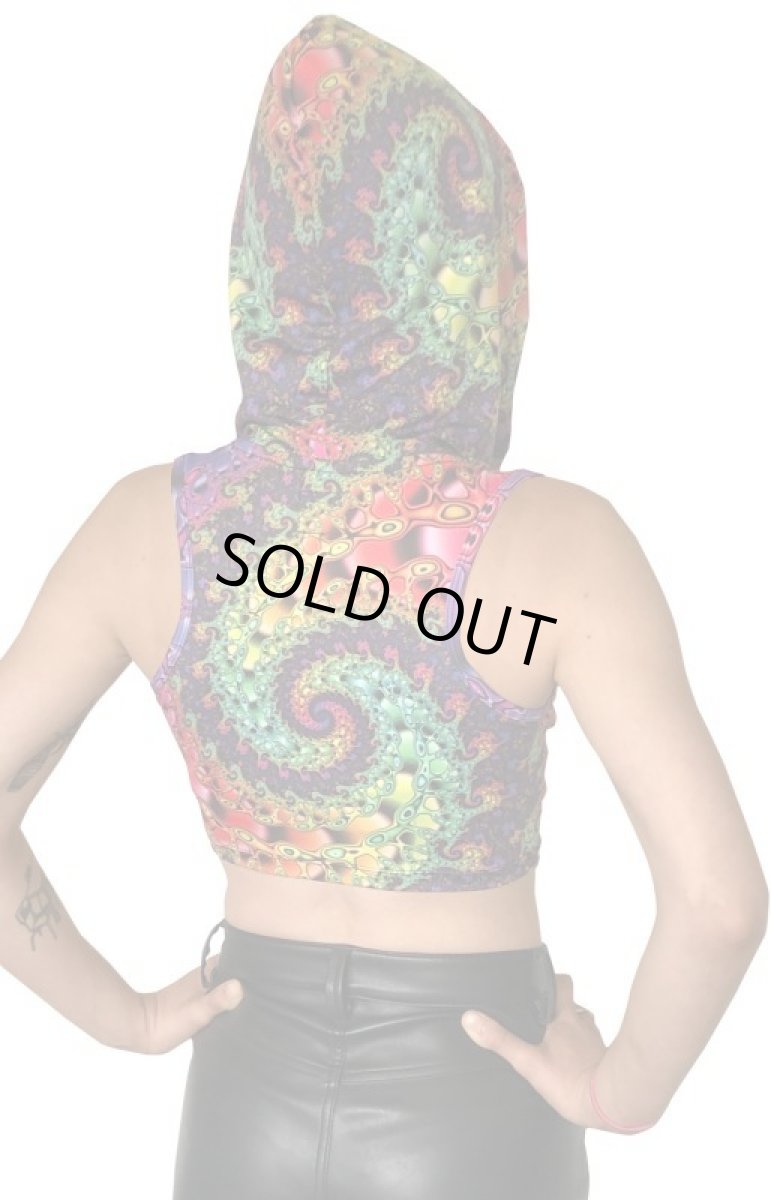 画像2: SPACE TRIBE - フーデッド クロップ　トップ「Whirlpool Fractal」 (2)