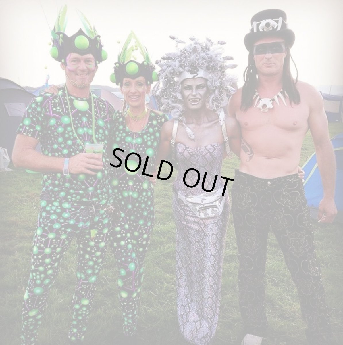 画像7: SPACE TRIBE - ライクラ フレア パンツ「Atomic Alien」 (7)