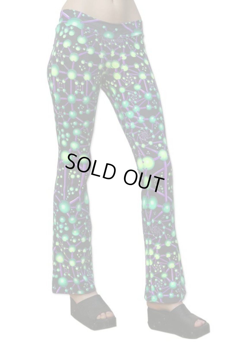 画像1: SPACE TRIBE - ライクラ フレア パンツ「Atomic Alien」 (1)