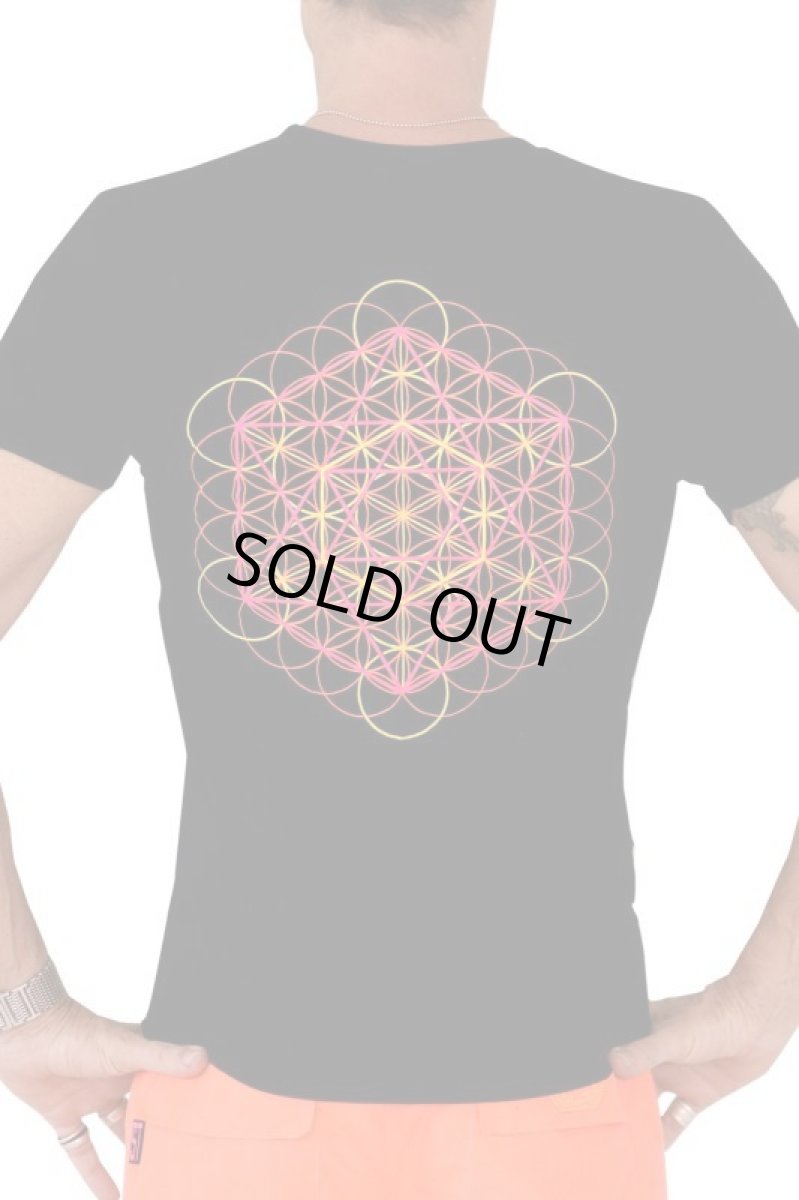画像1: SPACE TRIBE - メンズTシャツ「Metatronic Fire」 (1)