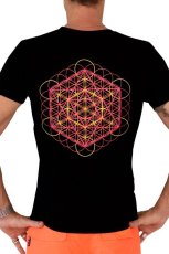 画像1: SPACE TRIBE - メンズTシャツ「Metatronic Fire」 (1)