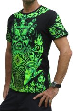 画像2: SPACE TRIBE - メンズTシャツ「Lime Mahakala」 (2)