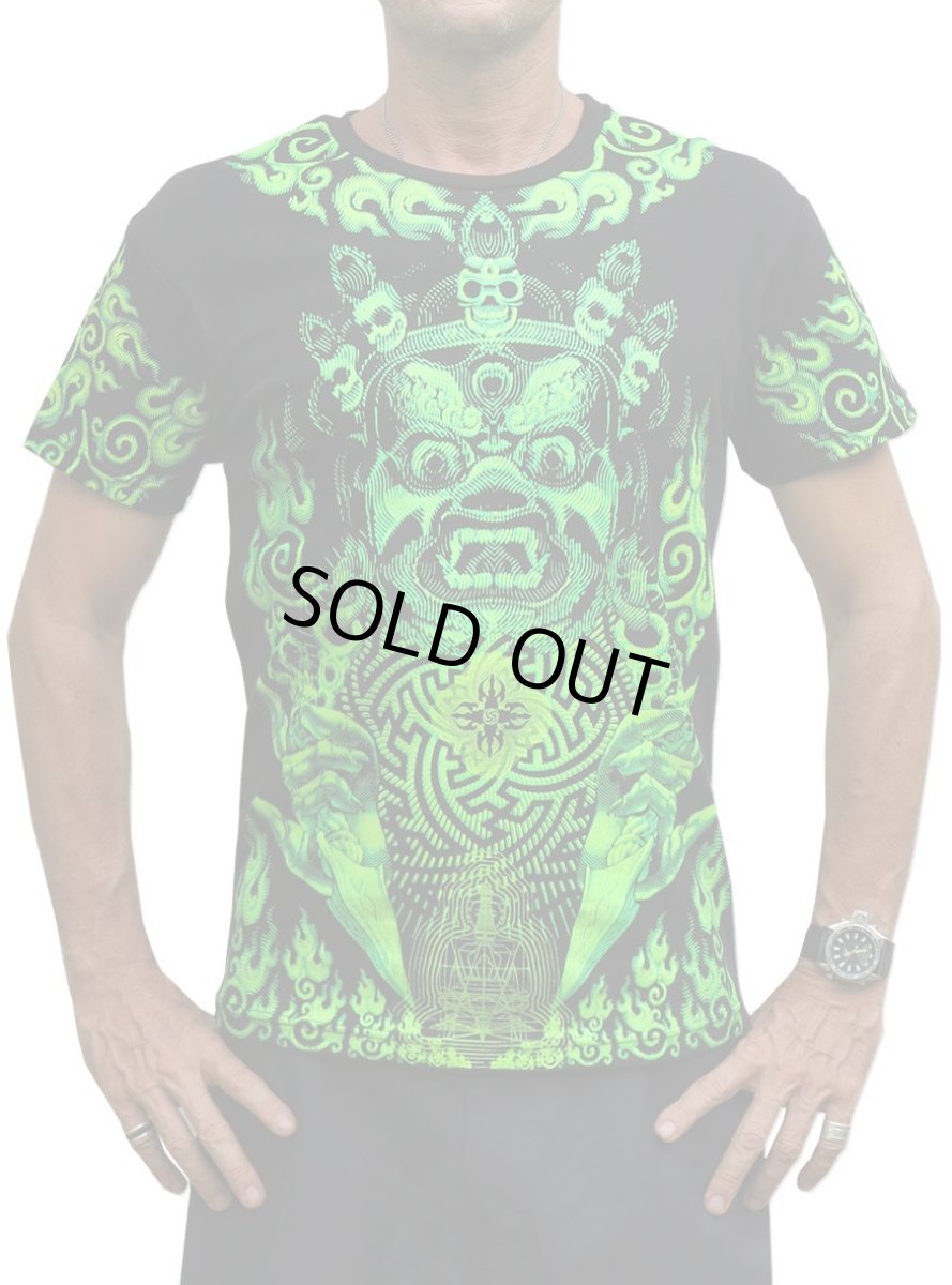 画像1: SPACE TRIBE - メンズTシャツ「Lime Mahakala」 (1)