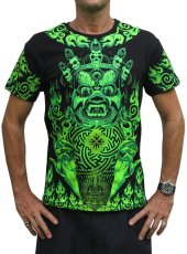 画像1: SPACE TRIBE - メンズTシャツ「Lime Mahakala」 (1)