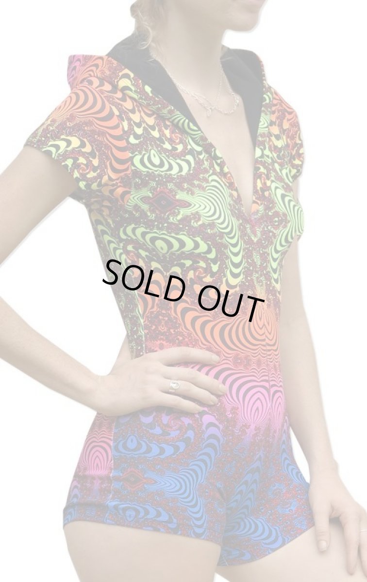 画像4: SPACE TRIBE - レディース・フーデッド・プレイスーツ「Rainbow Fractal」 (4)