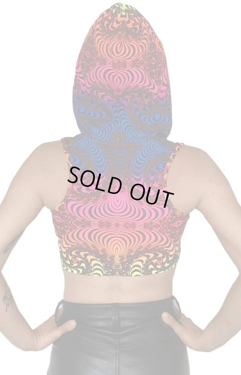 画像3: SPACE TRIBE - フーデッド クロップ　トップ「Rainbow Fractal」 (3)