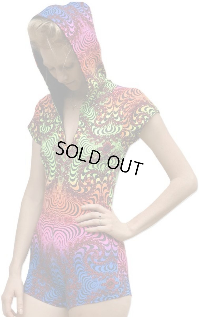 画像3: SPACE TRIBE - レディース・フーデッド・プレイスーツ「Rainbow Fractal」 (3)