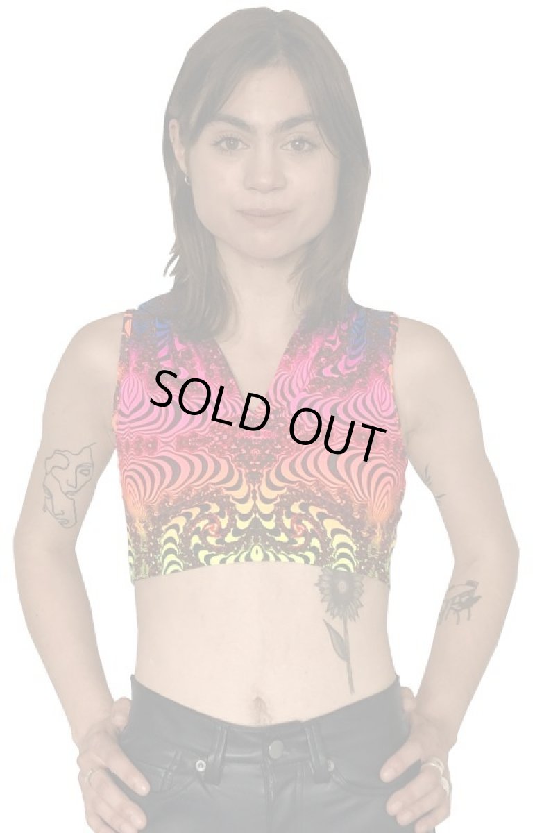 画像5: SPACE TRIBE - フーデッド クロップ　トップ「Rainbow Fractal」 (5)