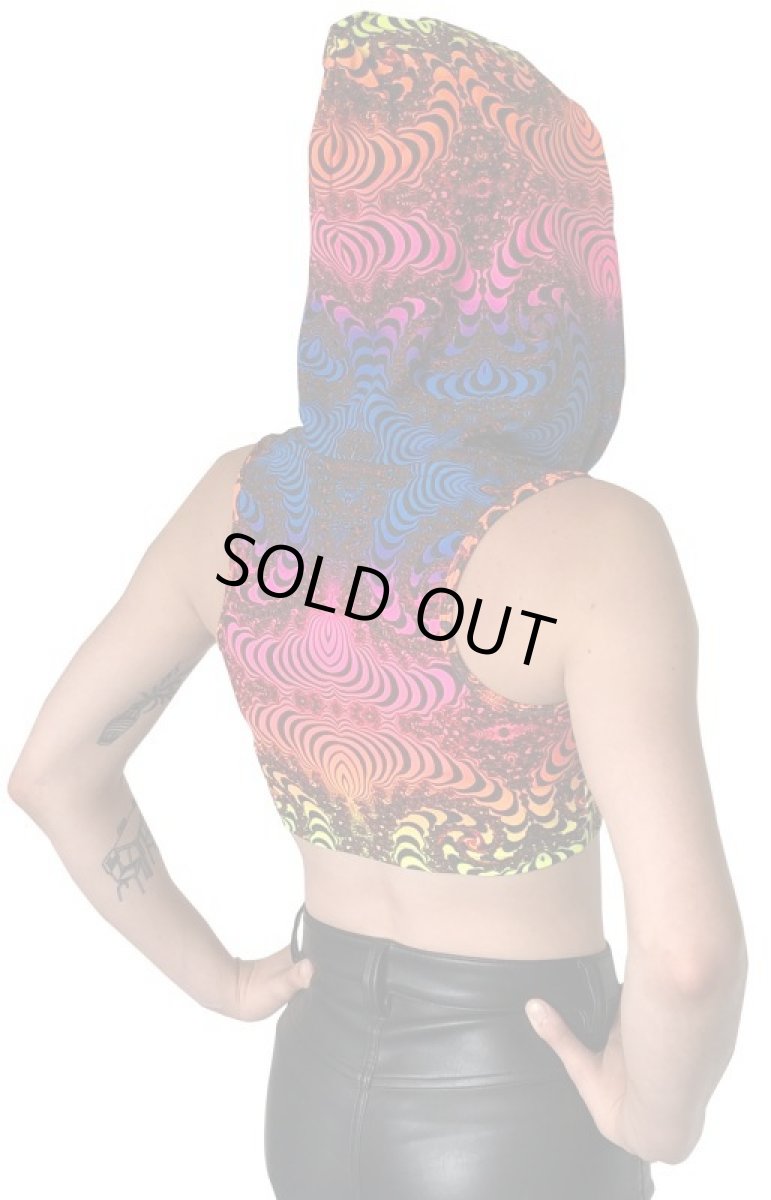 画像4: SPACE TRIBE - フーデッド クロップ　トップ「Rainbow Fractal」 (4)