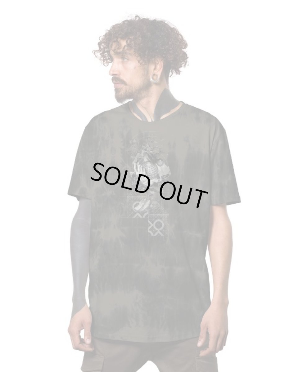 画像2: PLAZMA - Mind Divers メンズ 半袖Tシャツ／タイダイダークグレー (2)