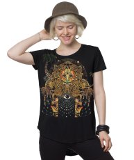 画像1: PLAZMA - Hill Top レディース 半袖Tシャツ／ブラック (1)