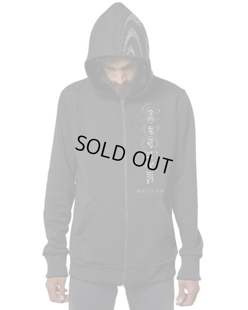 画像3: PLAZMA - RIPPLE メンズ ジップアップ パーカー／ブラック (3)