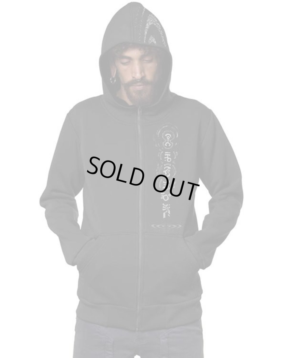 画像4: PLAZMA - RIPPLE メンズ ジップアップ パーカー／ブラック (4)