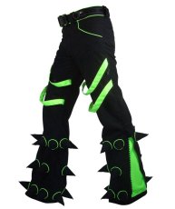 画像1: SPACE TRIBE - メンズ パンツ Spikey Pants （UV Lime） (1)