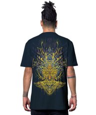 画像1: PLAZMA - Sacred  Technology メンズ 半袖Tシャツ／ダークブルー (1)