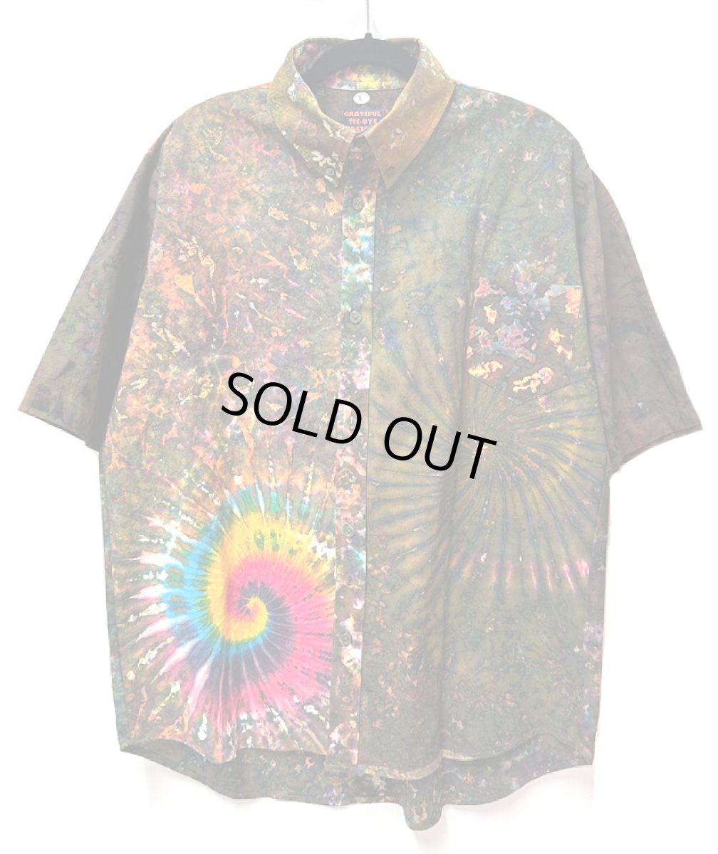 画像1: GRATEFUL TIE-DYE FACTORY メンズ 半袖ボタンシャツ（Lサイズ） (1)