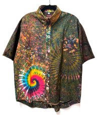 画像1: GRATEFUL TIE-DYE FACTORY メンズ 半袖ボタンシャツ（Lサイズ） (1)
