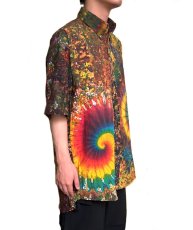 画像4: GRATEFUL TIE-DYE FACTORY メンズ 半袖ボタンシャツ（XXLサイズ） (4)