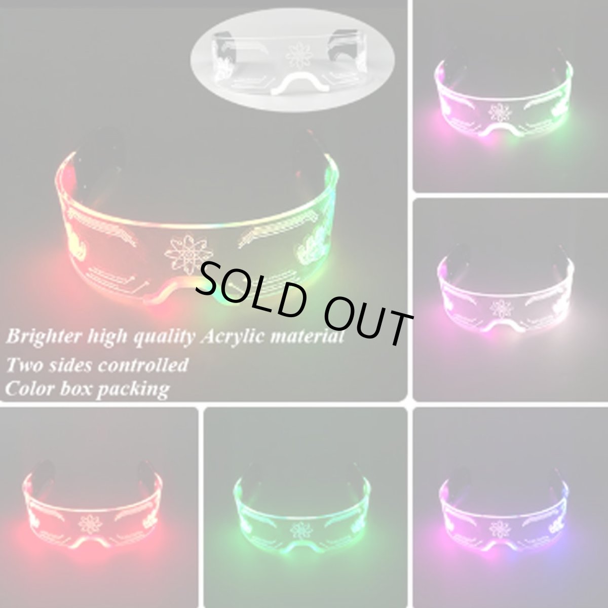 画像5: LED Luminous Glasses 光るサイバーゴーグル サングラス (5)