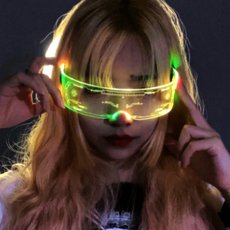 画像4: LED Luminous Glasses 光るサイバーゴーグル サングラス (4)