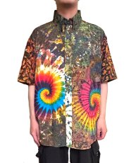 画像3: GRATEFUL TIE-DYE FACTORY メンズ 半袖ボタンシャツ（XLサイズ） (3)