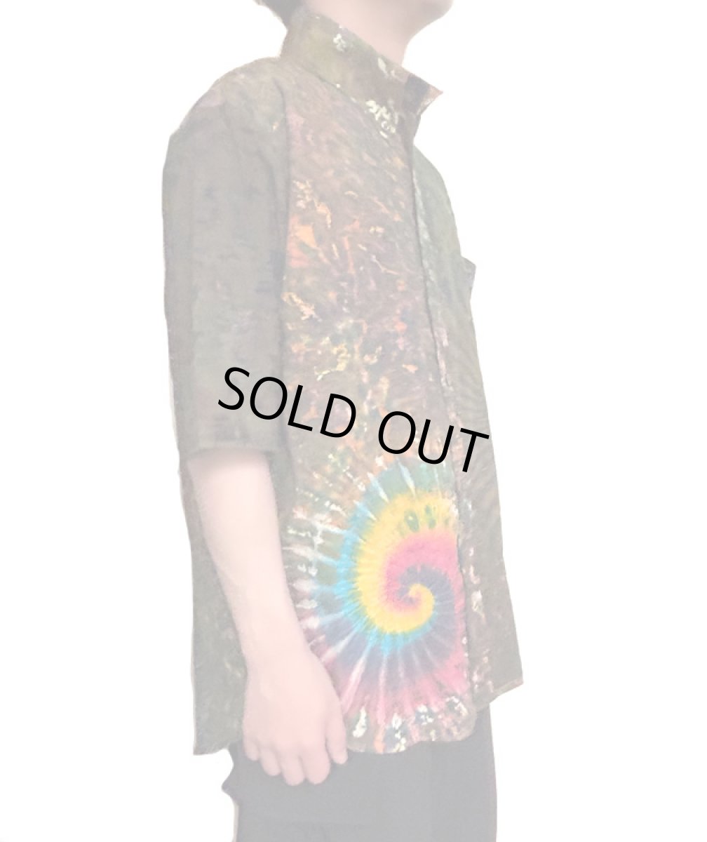 画像4: GRATEFUL TIE-DYE FACTORY メンズ 半袖ボタンシャツ（Lサイズ） (4)