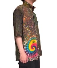 画像4: GRATEFUL TIE-DYE FACTORY メンズ 半袖ボタンシャツ（Lサイズ） (4)