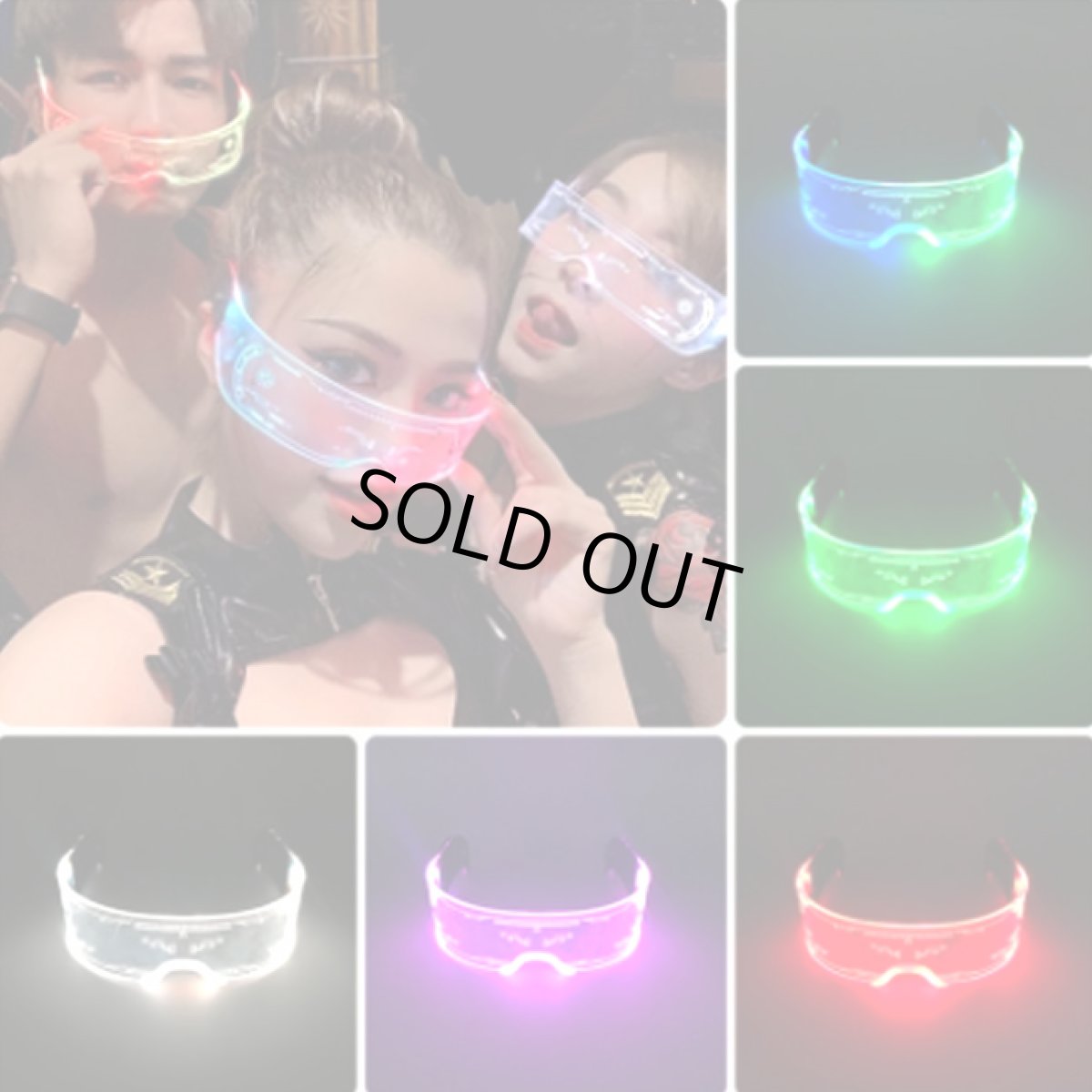 画像5: LED Luminous Glasses 光るサイバーゴーグル サングラス (5)