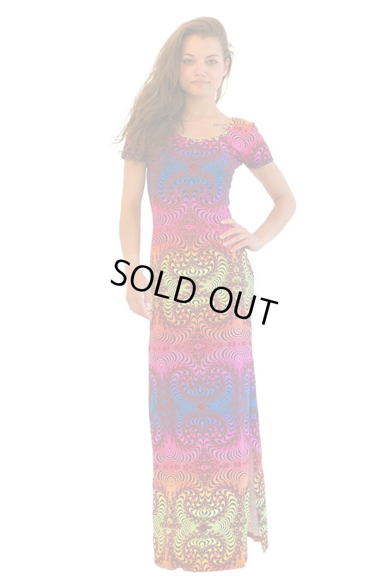 画像1: SPACE TRIBE - Slinky Dress レディース・ドレス ワンピース「Rainbow Fractal」 (1)