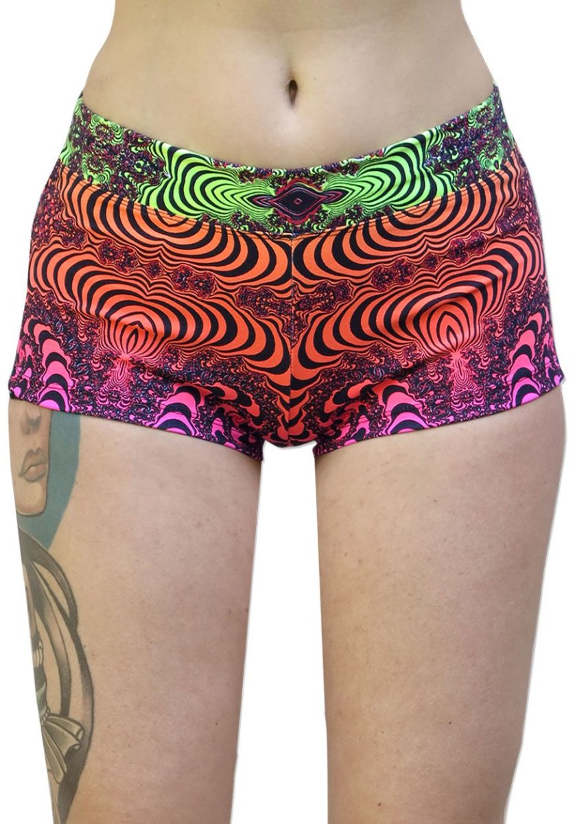 画像1: SPACE TRIBE - Hot Pants スペーストライブ ホットパンツ「Rainbow Fractal」 (1)