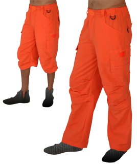 パンツ Space tribe unisex pants SPACE TRIBE - メンズ 2WAY パンツ Cyber Pants（UV Orange