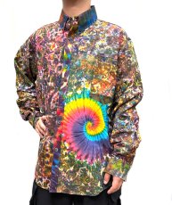 画像2: GRATEFUL TIE-DYE FACTORY メンズ 長袖ボタンシャツ（XLサイズ） (2)