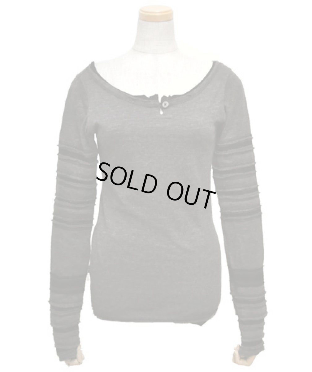 画像2: PSYLO レディース・カットソー「Lampu Slub Sweater / チャコール」 (2)