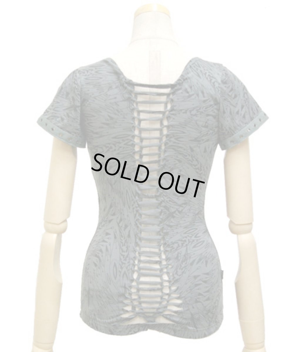 画像3: PSYLO レディース・半袖カットソー「Mouth Braided Top / グレー」 (3)