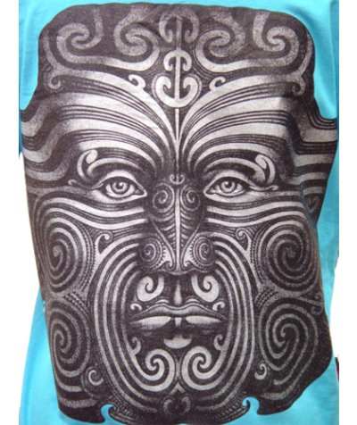 画像2: CHILL OUT PLANETレディースTシャツ「Maori Face/ライトブルー」