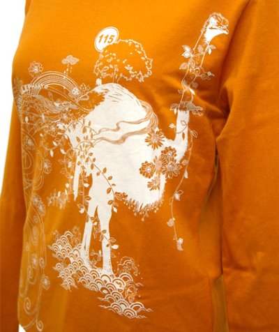 画像1: VISIBLE ELEPHANT 47レディース長袖Tシャツ「#115 ダチョウ/オレンジ」