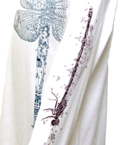 画像2: VISIBLE ELEPHANT 47メンズ長袖Tシャツ「#062 トンボの図/ホワイト」