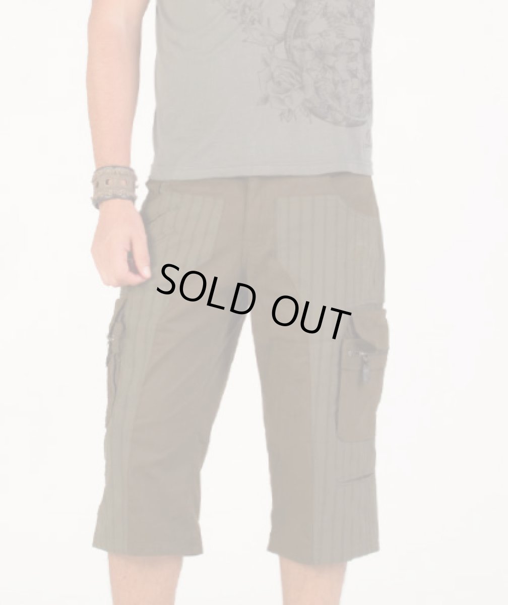 画像4: PSYLO メンズ・パンツ「Stripy 3/4 Shorts / アーミー」 (4)