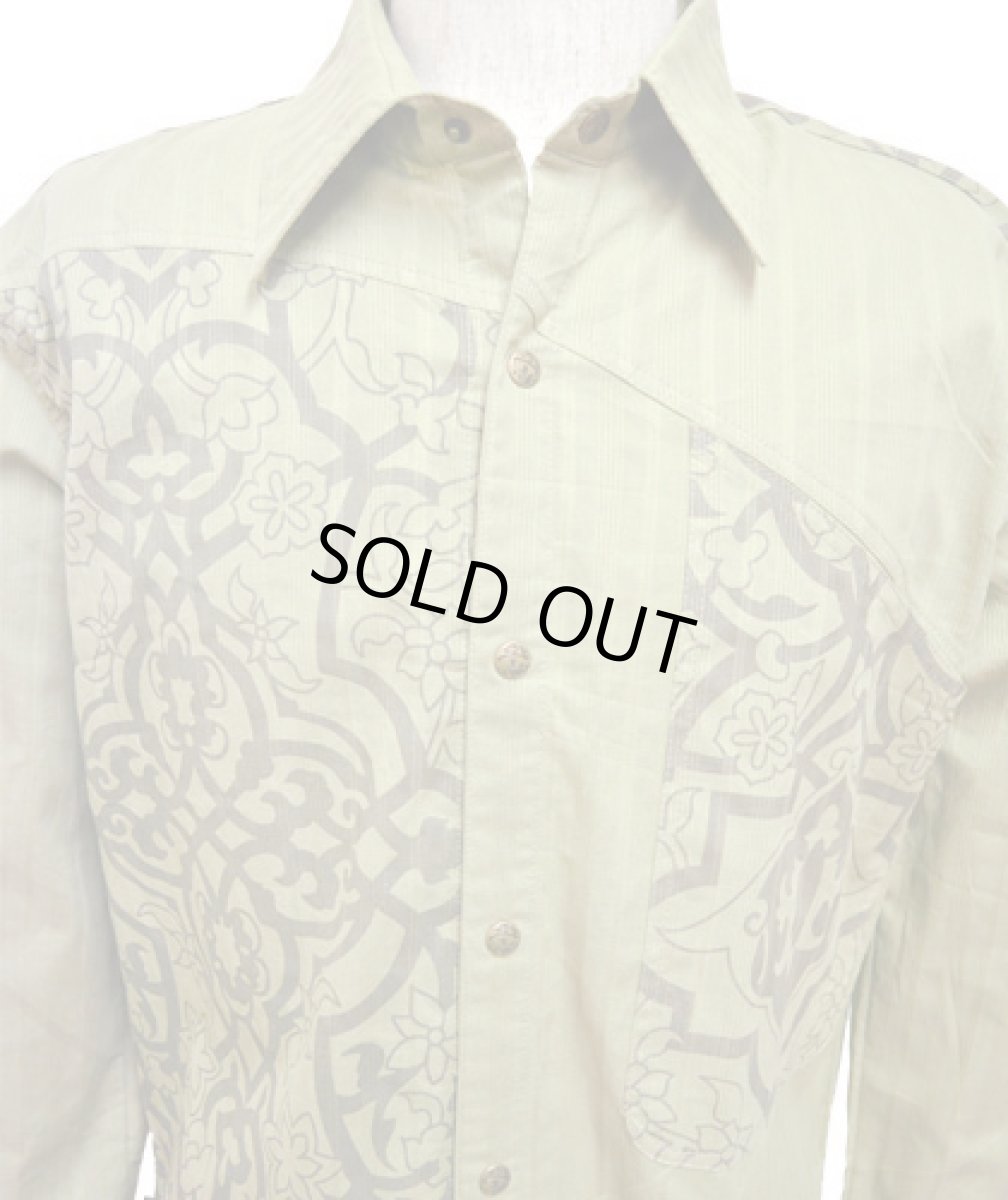 画像2: PSYLO メンズ・ボタンシャツ「Arabesque Shirt / ボーン」 (2)