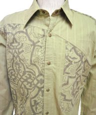 画像2: PSYLO メンズ・ボタンシャツ「Arabesque Shirt / ボーン」 (2)